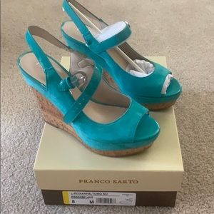 NWT Franco Sarto Roxanne Suede Wedge Slingback